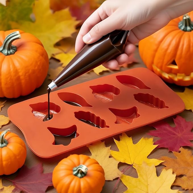 Leaf Silicone Mold 3 Pack Maple Leaf Molds for Chocolate Candy, Ice Cube, Jello, Wax, Autumn Theme Cake Cupcake Decor, Perfect for Thanksgiving, Fall Harvest Party