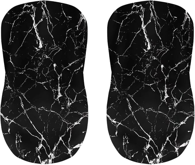 Black Marble Crack Bar Chair Seat Covers for Dining Room Decorative Covers for Bar Chair Stretch Chair Seat Covers Set of 2 Soft Barstool Chair Seat Cushion Slipcovers - Image 4