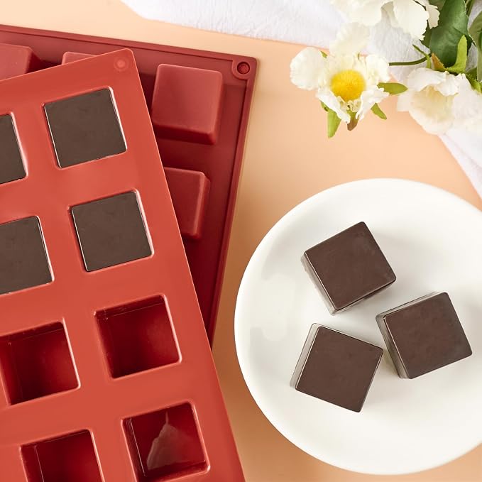 Puyeipt Mini Square Silicone Chocolate Molds, 2 Pack, 30 Cavities | 1.4" x 1.4" x 1" Candy Baking Molds for Cake, Candy, Jello, Truffle, Brownie, Soap, Ice Cream - Image 5