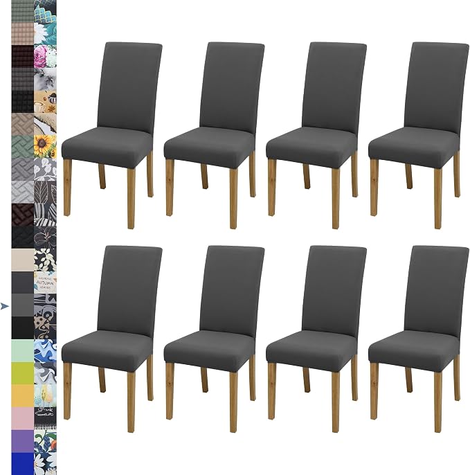 Dining Chair Covers, Stretch Seat Covers, Washable Furniture Protector | Washable, Stretch Fit, Soft, Non Slip, Dining Chair Covers, Seat Protector, Furniture Protector by BIETYONE