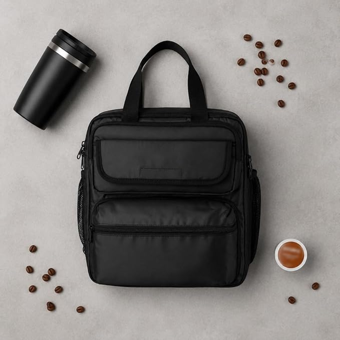 Coffee Machine Pouch Carry Case Bag Organizer Tote With Handles And Zippered Pockets Nylon Oxford Construction For Single Serve Brewer Storage Home Gift Giving - Image 7