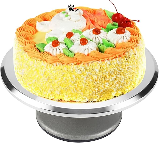 Cake Stand, Rotating Cake Turntable Revolving Cupcake Stand Metal Cupcake Decorating Pastry Baking Decor Tool Stable Base, Easy to Clean