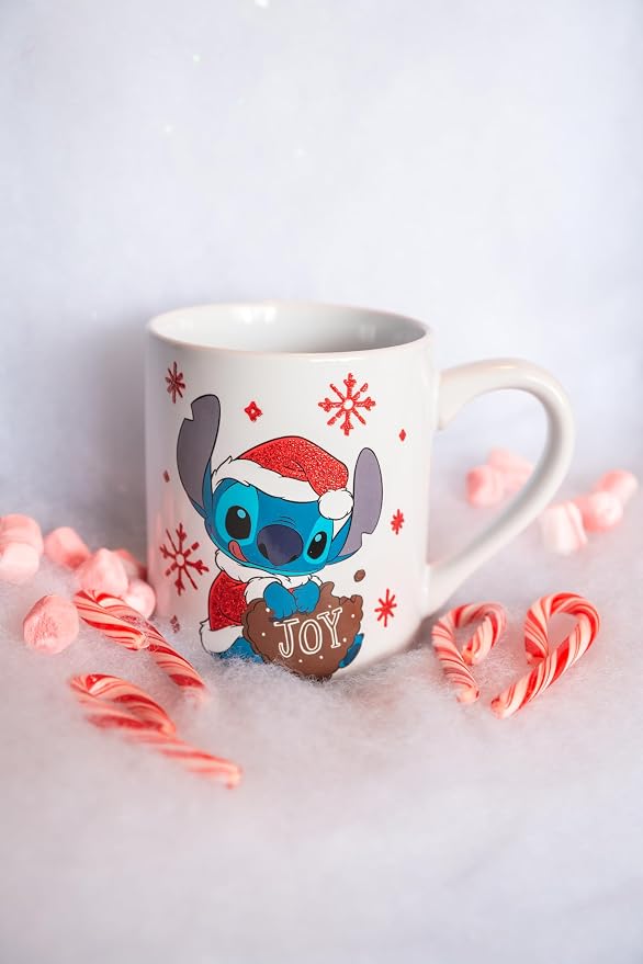 Silver Buffalo Disney Lilo and Stitch Santa Glitter, Ceramic Mug, 14oz | Dressed as, Christmas, Holiday Joy, 0.4 Liters - Image 10