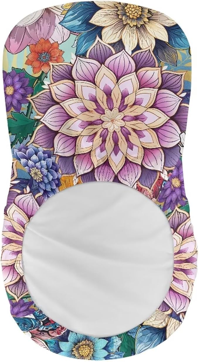 2 Pcs Bar Stool Covers Dining Chair Replacement Cover with Elastic Band Non-Slip Bottom for Barstool Padded Chair Slipcover,Bohemian Flower - Image 5
