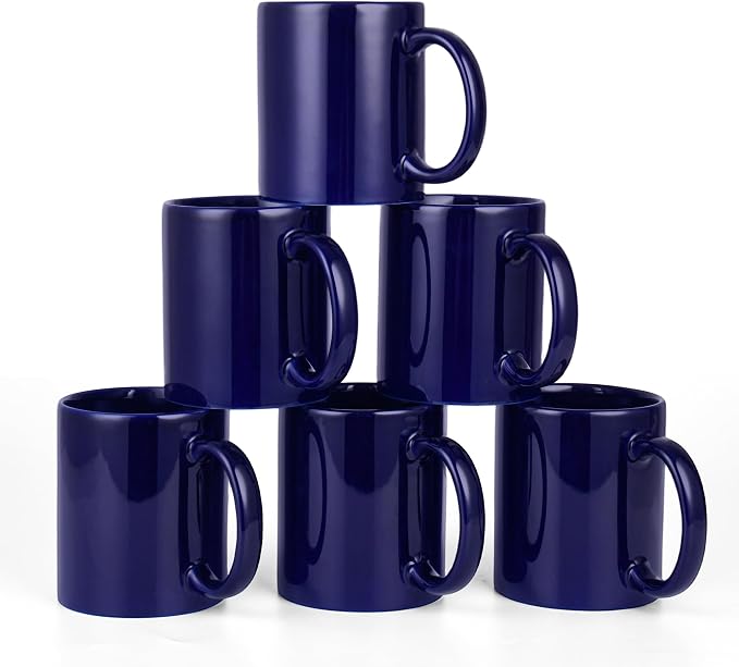 BYCNZB 12oz coffee mug set of 6 Coffee Mugs for Coffee, Tea, Cocoa, Milk（cobalto） by BYCNZB