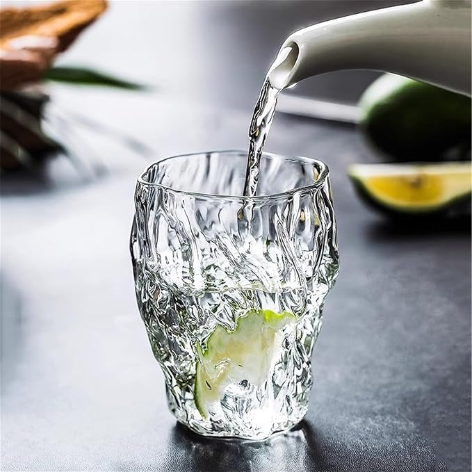 drinking glassware Bark Pattern Embossed Glass Cup 9oz Drinking - Image 6