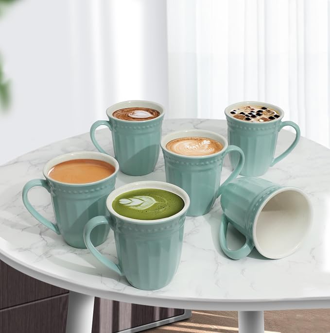 Melamine Coffee Cups of 6, 12oz Camping Mug with Handle, Lightweight and Unbreakable Cups kind to kids, Reusable Mugs Set for Tea, Dishwasher Safe, Ideal for Party RV Gift(AppleGreen) - Image 7
