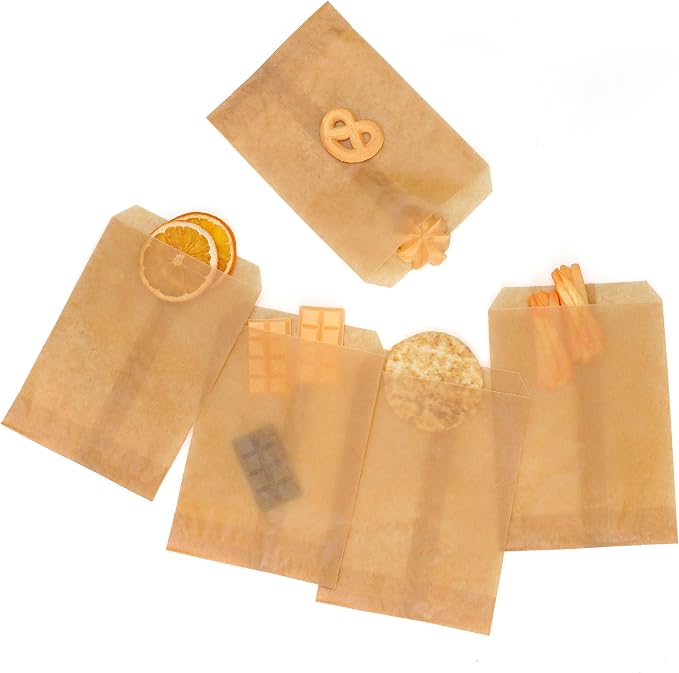 Quotidian Brown Waxed Kraft Paper Cookie Bags Fold-Top 4x6 Inch, 100 Count | Great for Cookies Soap Wedding Invitation Party Favor (10 x 15.2cm) - Image 2