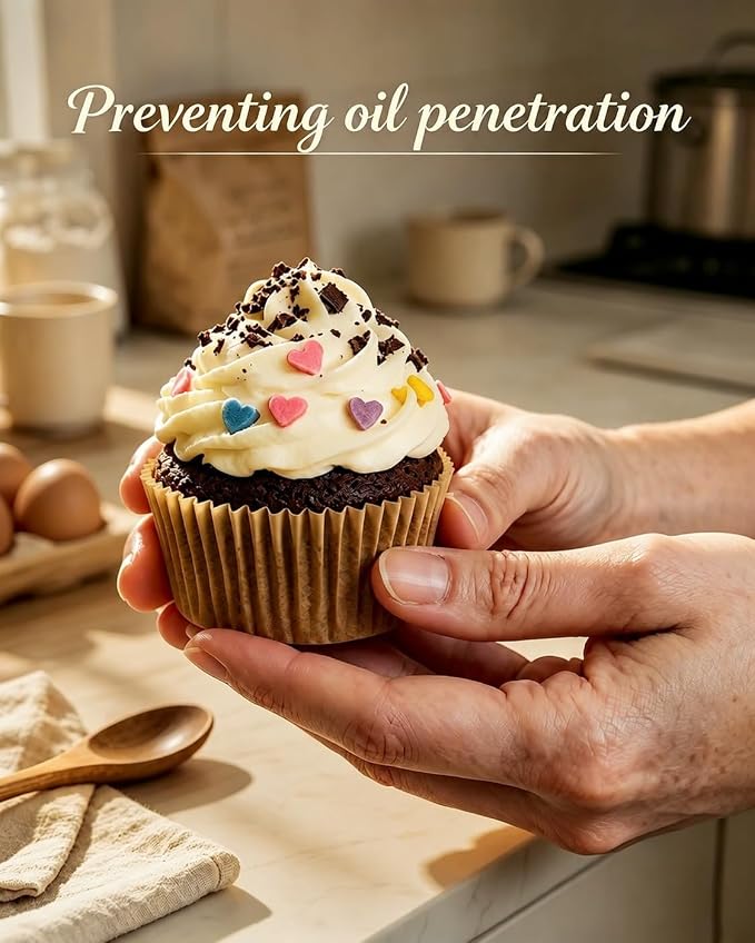 700 Count Brown Cupcake Liners - Natural Parchment Baking Cups, 2 Inch | Non-Stick, Greaseproof, Disposable Muffin Liners - Hold Cupcakes, Muffins, Desserts & Nuts for Parties, Weddings and Birthday - Image 7