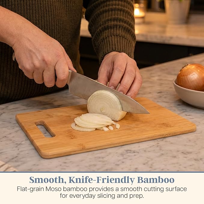 Totally Bamboo Cutting Board Set, 3 Reversible Cutting Boards for Kitchen | Small, medium & large bamboo boards for everyday meal prep. Smooth, knife-friendly surface for meat, produce, cheese & bread. - Image 3
