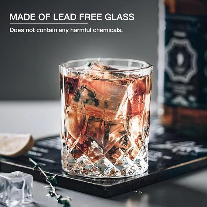 Qipecedm Drinking Glasses, 8 Piece Crystal Glass Cups, Mixed Glassware Set, 4 pcs Crystal Old Fashioned 11oz Highballs and 4 pcs 11oz Whiskey Glasses, Great for Cocktail, Whisky and other Beverages - Image 5
