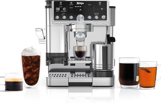 Ninja Luxe Café Pro Series, Espresso, Cold Brew, Hot Water, ES701 | Drip Coffee, Integrated Tamper, Built-in Grinder, Hands-Free Frother for Cappuccinos, Lattes, Americanos, Dairy or Non-Dairy by Unknown