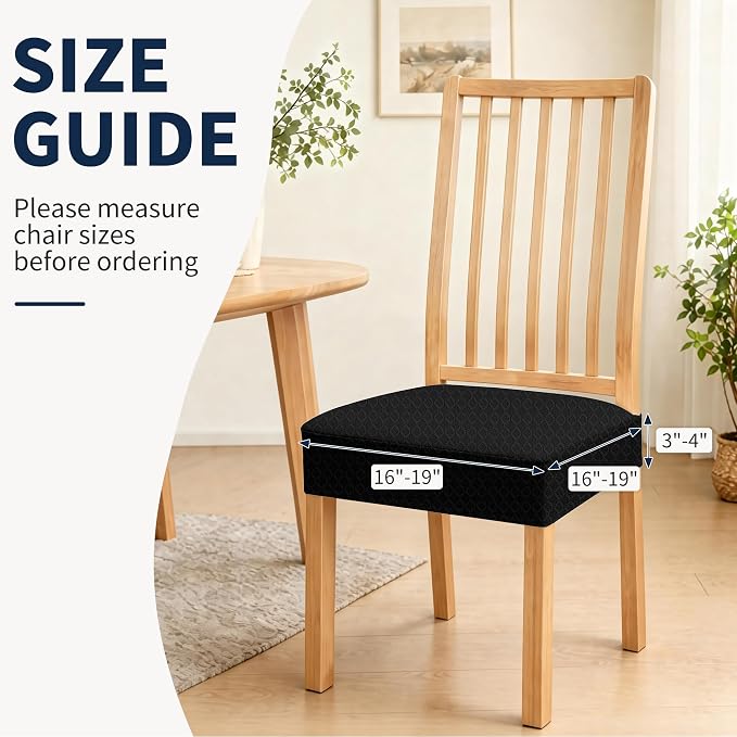 BIETYONE Waterproof Dining Chair Covers, Stretch Seat Protector, Washable | 4 Pack, Waterproof, Spill Resistant, Washable, Stretch Fit, Easy Clean Chair Protector - Image 3