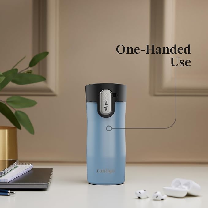 Contigo AUTOSEAL West Loop Vacuum-Insulated Stainless Steel Travel Mug with Easy-Clean Lid, 12oz, Glacier Frosted Pearl - Image 5