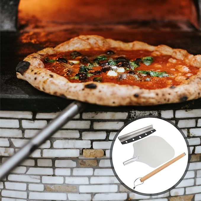Ipetboom 2 Pcs Detachable Handle Pizza Transfer Shovel Set Lightweight Aluminum and Wood Kitchen Tools Easy to Clean and Operate Essential for Baking and Pizza Preparation - Image 8