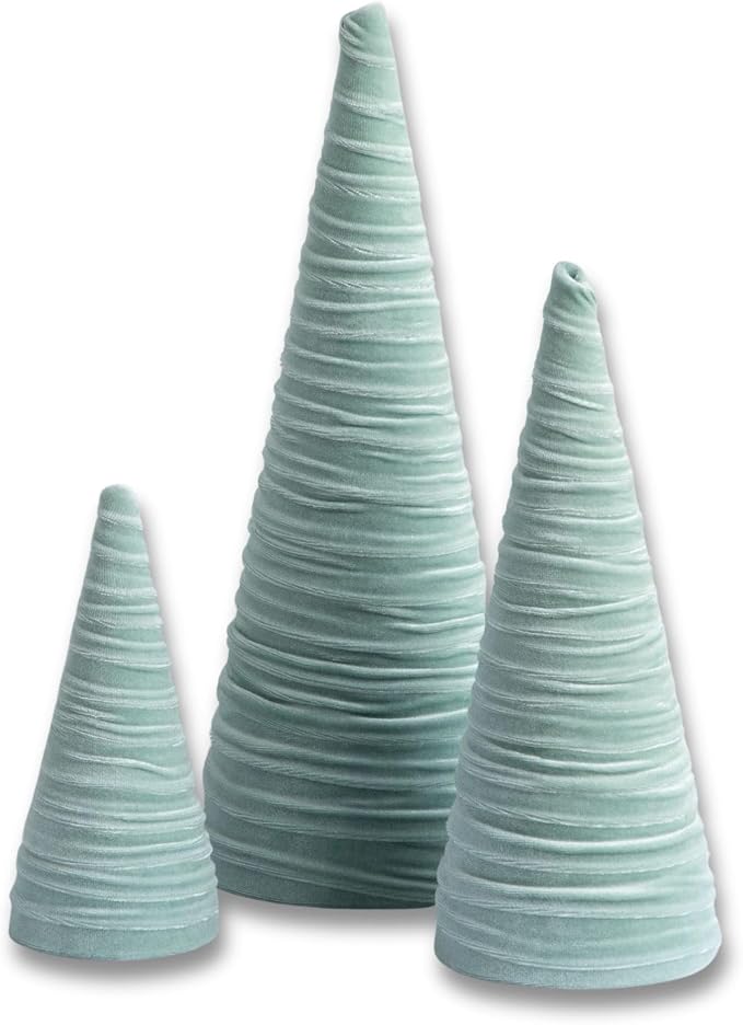Your Heart's Content Sage Velvet Trees Set of 3, Spring Tree Tabletop, Elegant Mantel Accent, Tablescape, Modern Farmhouse Wedding Centerpiece (Sage) by YourHeartsContent