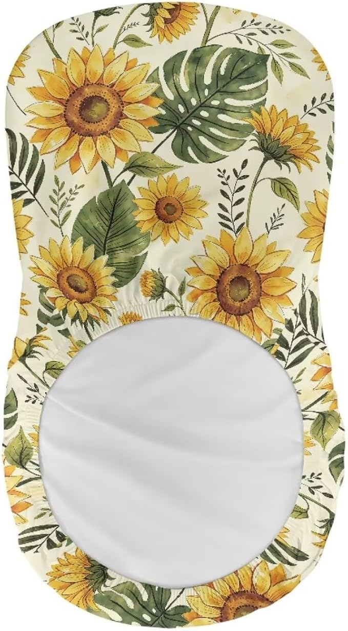 Sunflower Leaf Set of 2 Bar Stool Covers,Stretchable Bar Stool Covers Removable Bar Stool Chair Covers for Dining Room Cafe Furniture Chair Seat Protectors - Image 5
