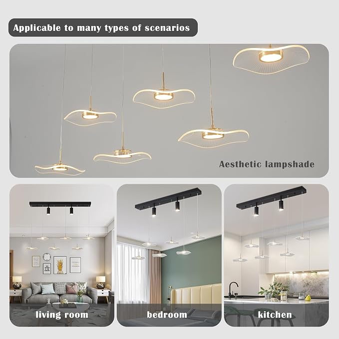 Siittoo 40" Modern LED Pendant Light, Dimmable Kitchen Island Light | 34W LED Pendant with Remote, Adjustable Height, 3000K-6000K Dimming for Kitchen Island & Dining Room - Image 9
