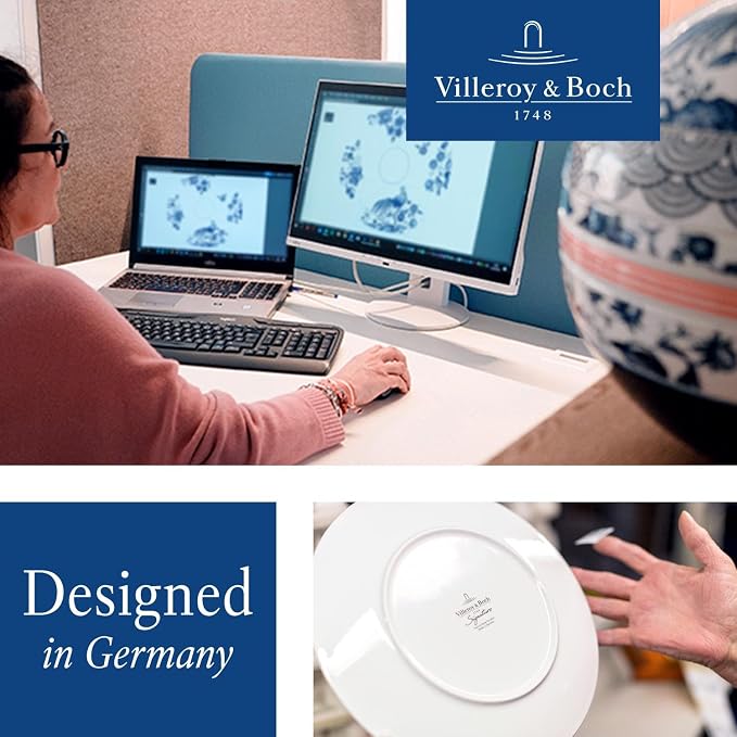 Villeroy & Boch Mariefleur Basic Salad Plate, 8.25 in, Premium Porcelain, White/Multicolored | White multicolor porcelain plate, floral decor, made in Germany, dishwasher and microwave safe, suits breakfast - Image 6