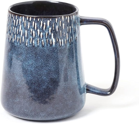 Large Ceramics Coffee Mugs,24 OZ,Large Handle Design,Extra Large Tea and Coffee Cup for Office and Home，Microwave And Dishwasher Safe(Color:24 oz star blue) by Ceraozmus