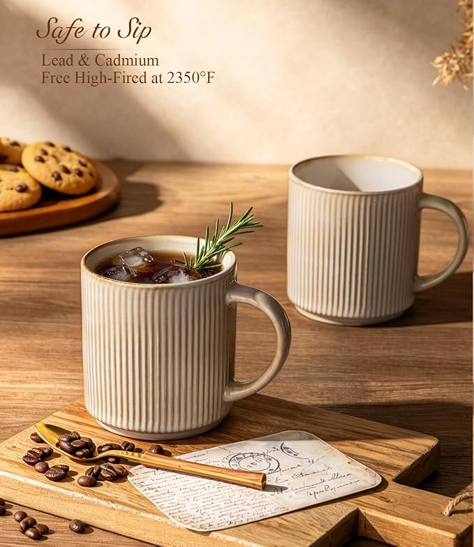 GBhome Coffee Mugs Set of 6，16 oz Coffee Cups with Handle | Cups for Latte, Tea, Cocoa & Milk, Ideal for Daily Use & Gifts, Microwave & Dishwasher Safe, Cappuccino - Image 7