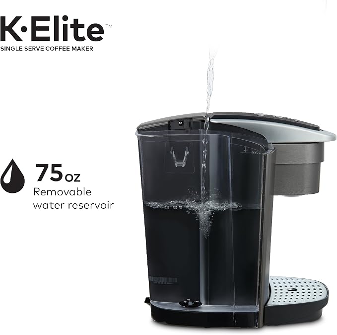 Keurig K-Elite Single Serve K-Cup Pod Coffee Maker, with Strength and Temperature Control, Iced Coffee Capability, 8 to 12oz Brew Size, Programmable, Brushed Slate | Strength, Temperature Control, Iced Coffee Capability, 8 to 12oz Brew Size, Programmable - Image 13