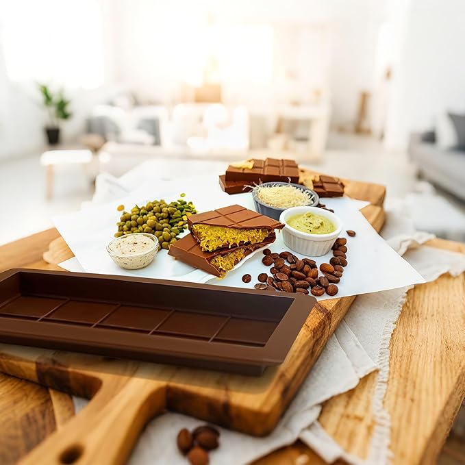 2Pack Deep Chocolate Bar Molds, 1Inch Thick Chocolates Bar Molds, Extra Large And Thick Chocolate Molds for Filling Dubai Pistachio Chocolate Bar
