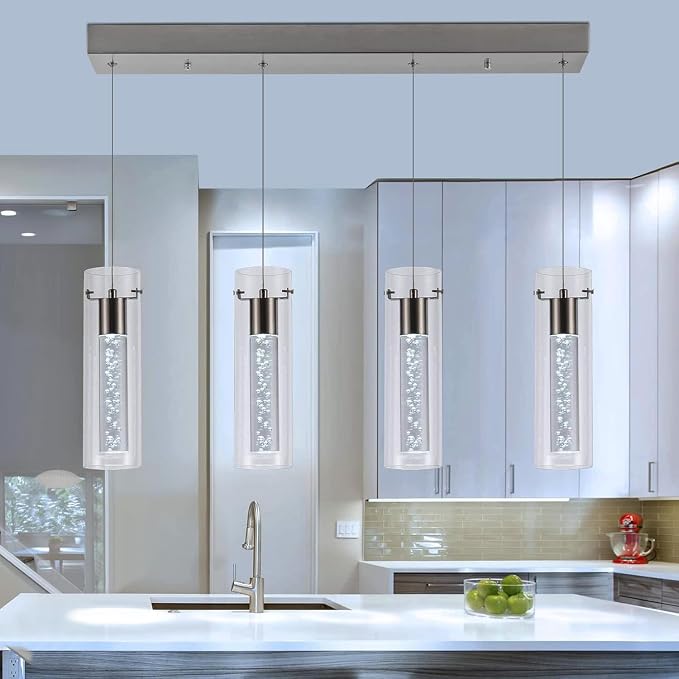 Pendant Lights Kitchen Island with Remote, 3000K-6000K Dimmable LED Brushed Nickel Pendant Light Fixtures, Modern Kitchen Pendant Lighting Over Island for Dining Room & Bar Counter - Image 7