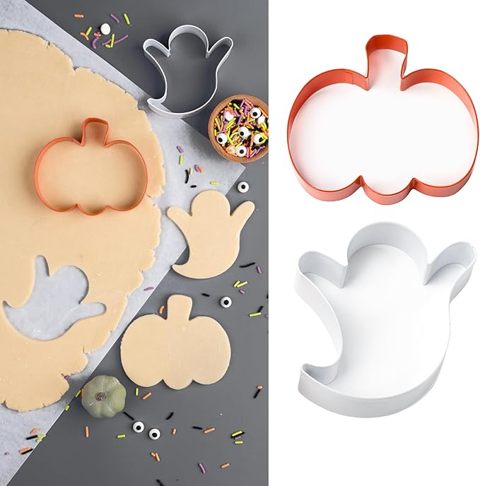 Cookie Cutter Kingdom, Halloween Cookie Cutters, 2 Pack, Stainless Steel, Beautful Coated Finish, Mold for Cakes Biscuits and Sandwiches (Halloween 2 Pack)