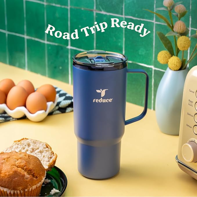 REDUCE 24 oz Hot1 Vacuum Insulated Mug for Hot Tea, Coffee and Other Hot Drinks - With Flo-Motion Lid and Handle, Single-Serve and Cupholder Friendly, Keeps Drinks Hot for up to 8 Hrs, Java - Image 6