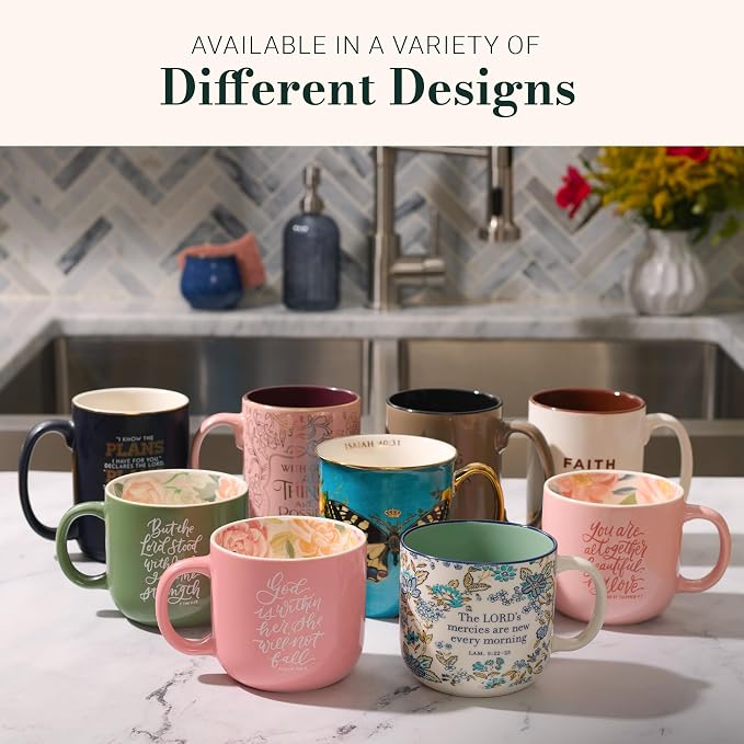 Christian Art Gifts Inspiring Ceramic Coffee Mug for Women: Lord Stood with Me Bible Verse, Microwave & Dishwasher Safe Novelty Cup, Sturdy Handle, Encouraging Gift for Women, Green Floral, 14 oz. - Image 8