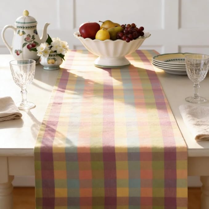 Urban Villa Table Runner Cotton Heavier Quality 14x72 Easter Check - Image 7