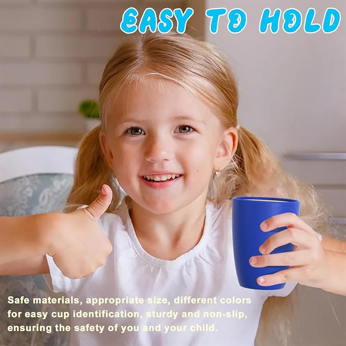 Homienly Drinking Glasses & Everyday Kids Tumblers Wheat Straw Cups 4-Pack Set | Textured Reusable Plastic Cups Essential Kitchen Cups | Dishwasher Safe for Party, Home, Camping (12 oz, Island Color) - Image 6