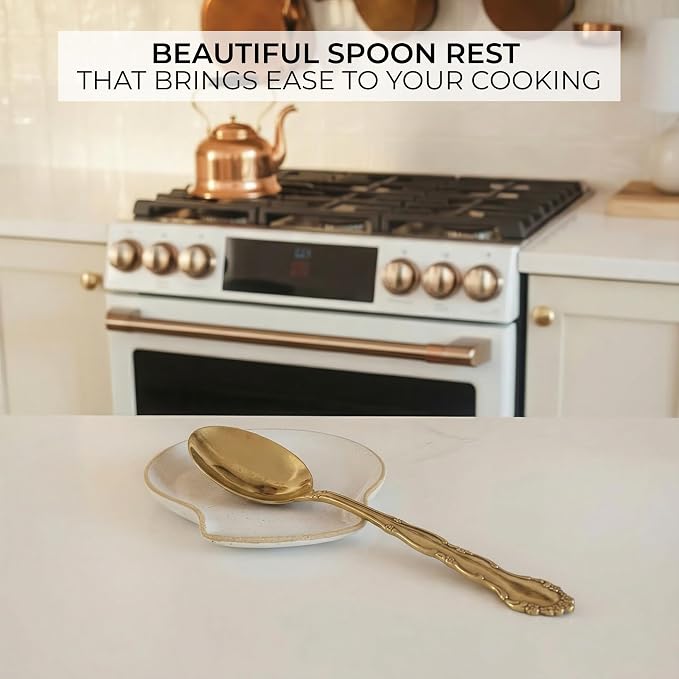Beautiful Ceramic Spoon Rest for Stove Top - Perfectly Sized Spoon Holder for Your Kitchen Countertop - Easy to Clean and Dishwasher Safe, Perfect Addition to Any Kitchen Counter for Everyday Cooking - Image 4