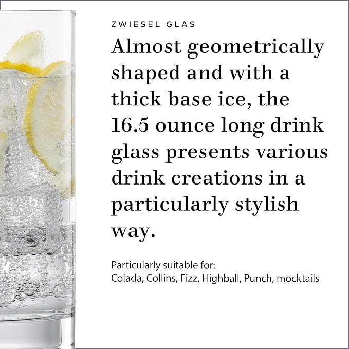 ZWIESEL GLAS Paris Iceberg Long Drink Glass 16.5 Ounce (Set of 6), Drinking Glasses for Long Drinks, Dishwasher-Safe Tritan Crystal Glasses, Made in Germany - Image 3