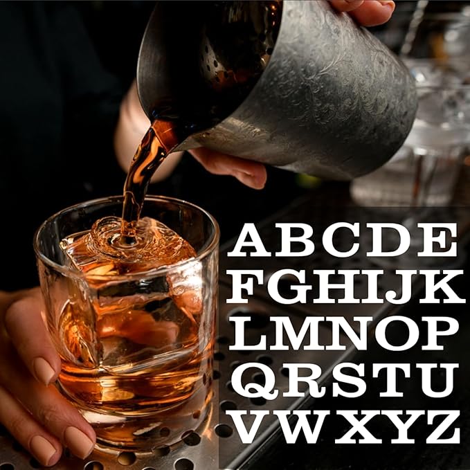 Monogrammed Ice Cubes Mold with Lid, 2 inch Whiskey Ice Cube Tray, Personalized Initials Silicone Cocktail Ice Cube Mold, Wedding Monogram, Thank You Gift, Gifts for Dad (Letter C)