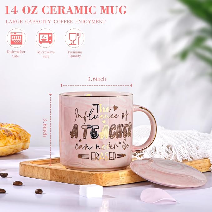 Teacher Appreciation Gifts for Women, Back to School Teacher Gifts,14oz Mug | Teacher Birthday, Retirement, Back to School, Graduation, End of Year Gifts - The Influence of A Teacher Can Never Be Erased - Image 2