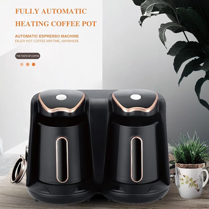 Turkish Coffee Maker Machine 800W Electric Dual Pot Adjustable Temperature Coffee Brewer for Authentic Flavor with 500ml Capacity - Image 2