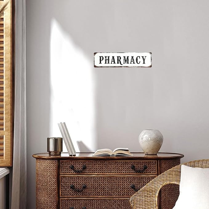 Pharmacy Sign Pharmacy Gifts Medical Decor Vintage Decorations 4×16 Inches Tin Sign For Farmhouse - Image 3
