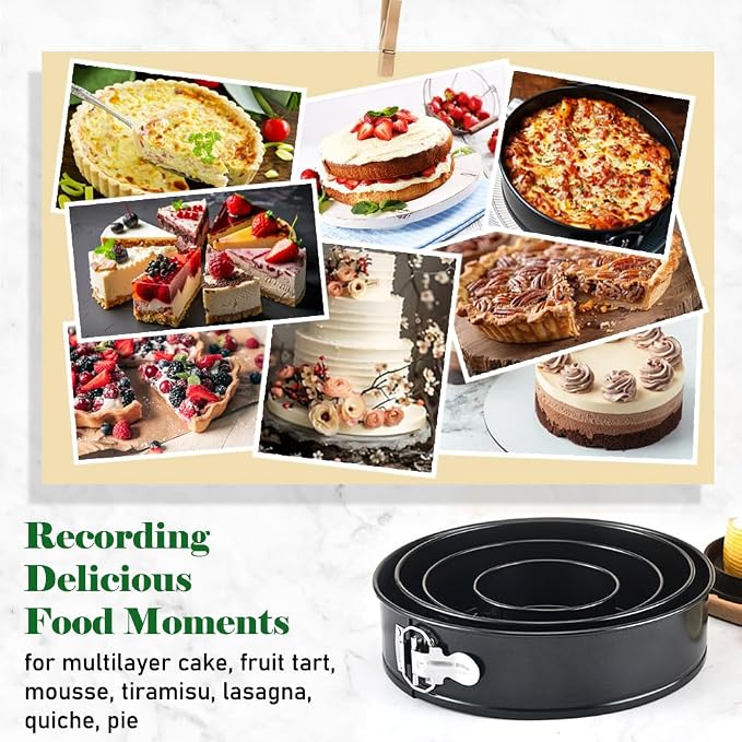 4 Pack Small Springform Cheesecakes Pan 4 Inch Mini 50Pcs Parchment Paper | Carbon Steel Cake Round Tins Leakproof Nonstick Removable Bottom Bakeware for Pie Pizzas and Quiches Baking Mold Set - Image 7
