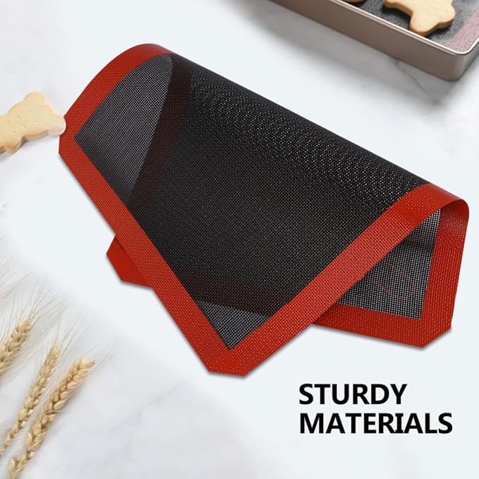 VICASKY Baking Mat Non-stick Pad Heat Resistant Silicone and Glass Fiber Oven Pad Bakeware Liner for Pastry and Bread Baking in Kitchen - Image 5