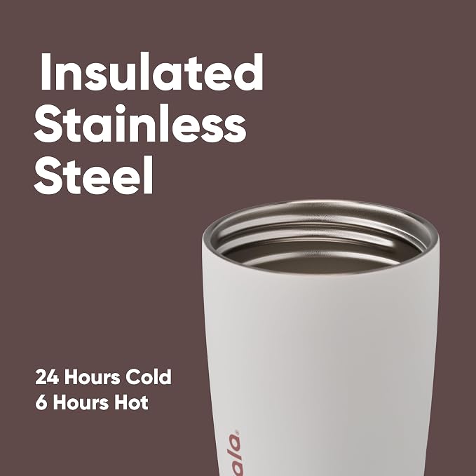 Owala SmoothSip Slider Insulated Stainless Steel Coffee's Tumbler, Reusable Iced Coffee Cup, Hot Coffee Travel Mug, BPA Free 20 oz, Vanilla Bean (Pack of 8) - Image 4