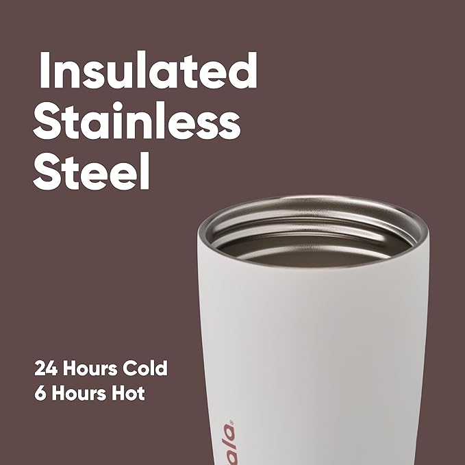 Owala SmoothSip Slider Insulated Stainless Steel Coffee Tumbler, Reusable Iced Coffee Cup, Hot Coffee Travel Mug, BPA Free 12 oz, Vanilla Bean - Image 4
