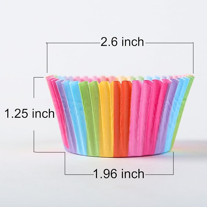 Cupcake Baking Paper Cups Rainbow Combo Disposable Baking Cups | Colorful Muffin Cupcake Liners Set Standard Size, Pack of 400 - Image 4