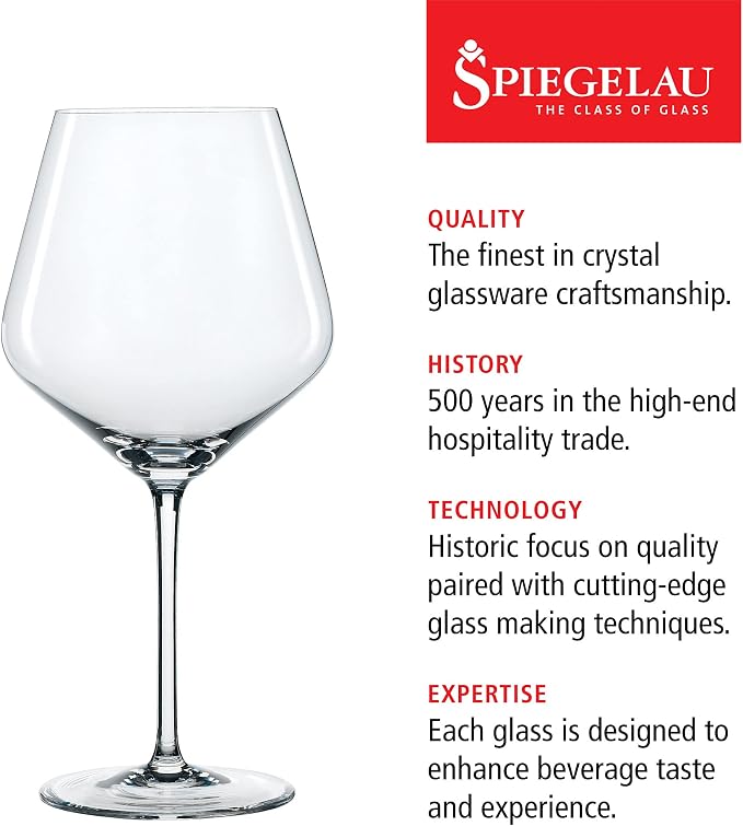 Spiegelau Style Burgundy Wine Glasses, Crystal Clear Red Wine Glasses for Pinot Noir, Elegant Glassware, Wedding Gifts, Birthday Gifts for Women and Men, Home Bar Accessories, 22.6 oz, Set of 4 - Image 2