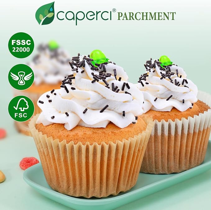 Caperci Parchment 200pcs Jumbo Muffin Liners for Baking - White Paper Large Cupcake Liners for Jumbo Muffin Pan, Balanced Non-Stick/Excellent Grease-proof, Odorless, Food Grade (White) - Image 2