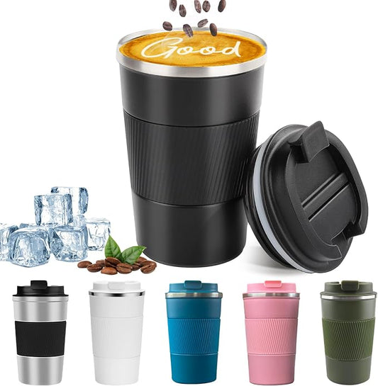 Insulated Travel Coffee Mug, Stainless Steel Coffee Cup with Leakproof Lid | Double-wall insulation keeps drinks hot or cold for hours, with a leakproof lid and portable stainless steel design by YINBAOGE