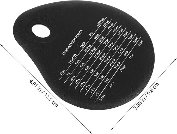 TIDTALEO 4pcs Black Silicone Baking Cutter with Compact Design and Kitchen Measurement Conversion Chart, Pastry Tool for Baking and Cooking Preparation, for Beginner and Professional Users - Image 2