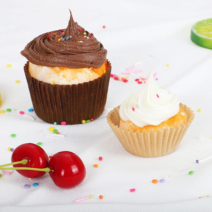 Caperci 500 Count Mini Cupcake Liners Natural Muffin Liners Greaseproof No Smell Small Cupcake Wrappers Baking Cups - Image 5