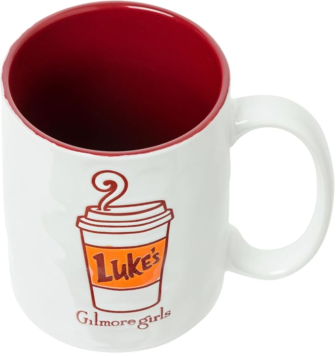 Silver Buffalo Gilmore Girls Coffee, Wax Resist Ceramic Pottery Mug, 17oz | Lukes, Cup, Pot Logo, 0.5 Liters - Image 4
